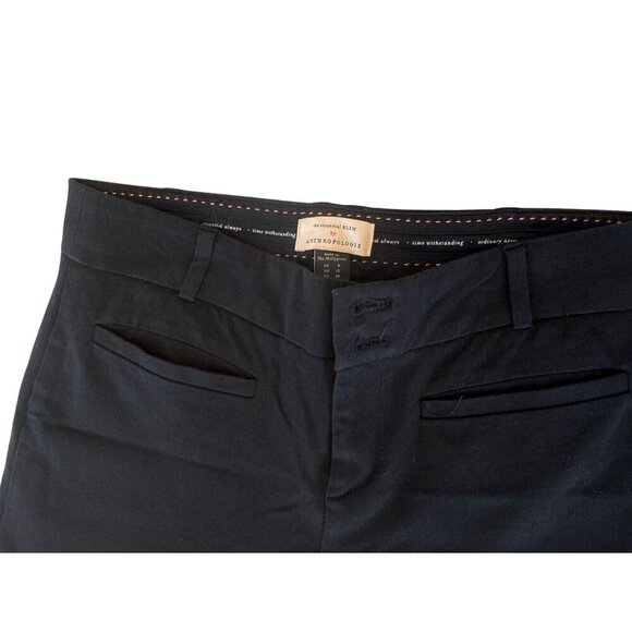 Anthropologie The Essential Slim Trousers Black Pants Sz 10 Chic Classy EUC - Picture 3 of 7
